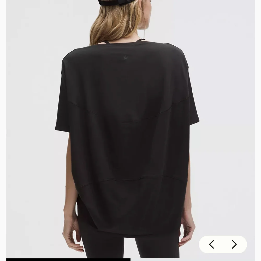 Lululemon Back In Action Organic Cotton Tee Black Oversized Minimalist Top